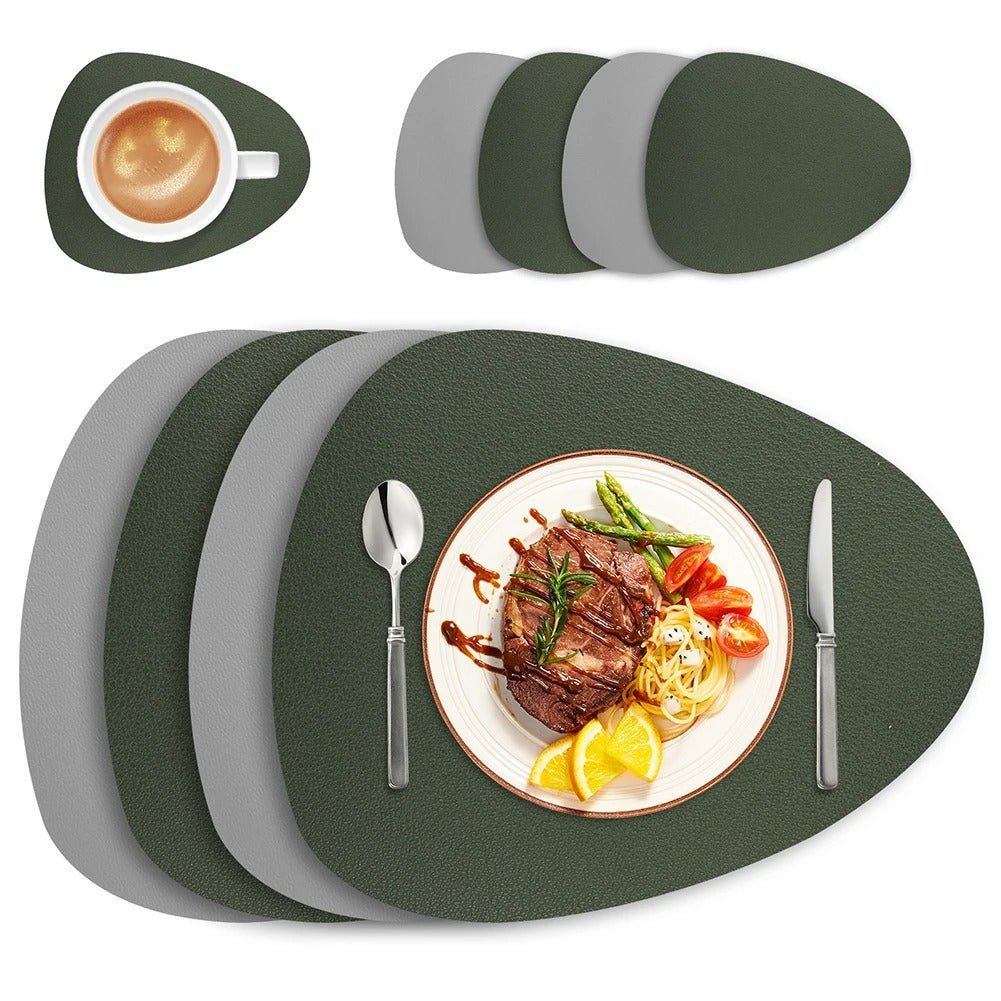 Dubbelzijdige Placemats Kunstleer Waterafstotend Antislip Set 4 of 8 Stuks Tafelbescherming Eettafel
