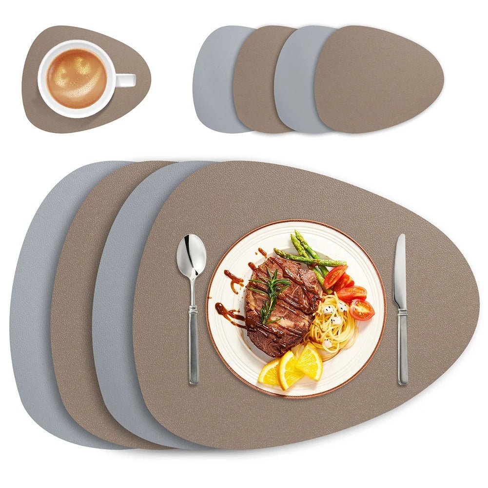 Dubbelzijdige Placemats Kunstleer Waterafstotend Antislip Set 4 of 8 Stuks Tafelbescherming Eettafel