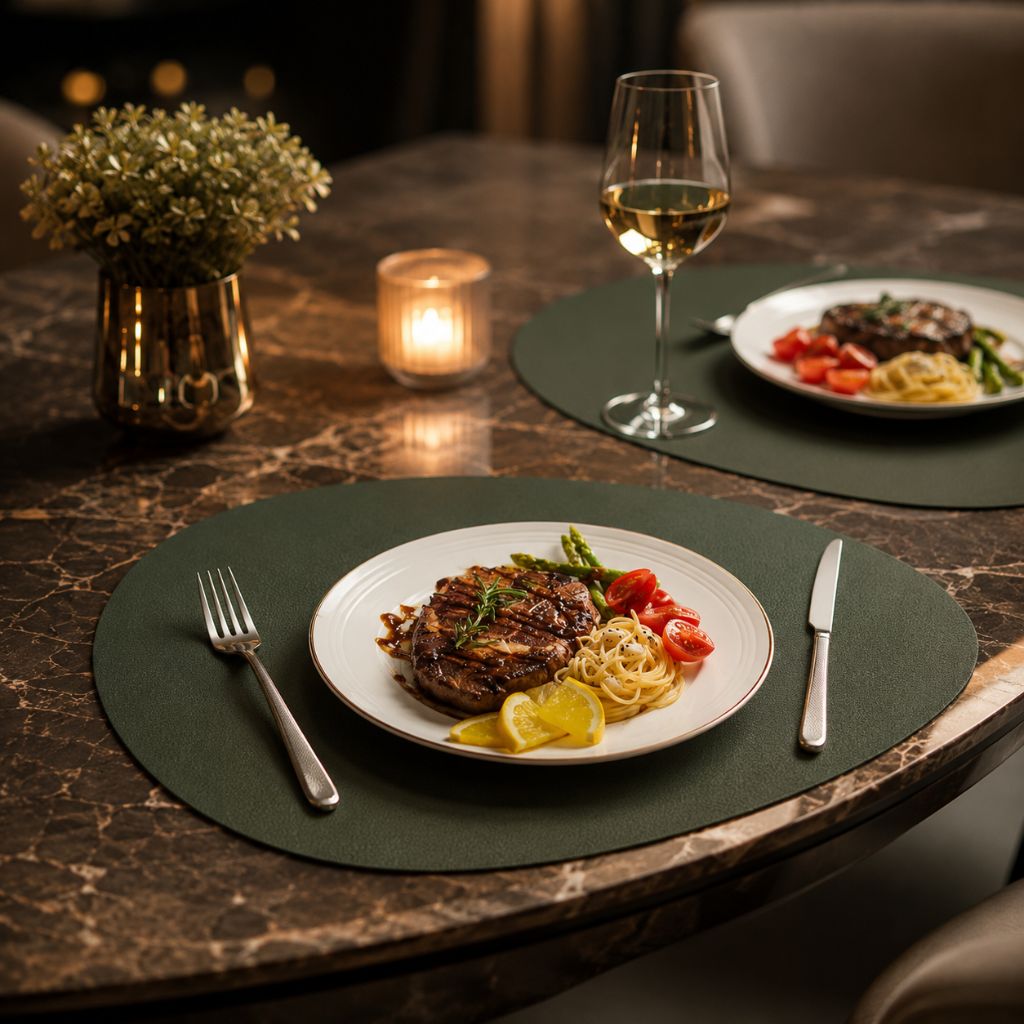 Dubbelzijdige Placemats Kunstleer Waterafstotend Antislip Set 4 of 8 Stuks Tafelbescherming Eettafel