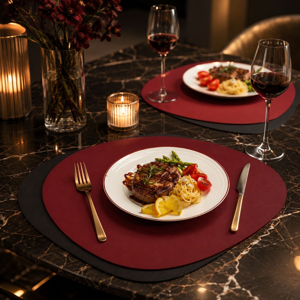 Dubbelzijdige Placemats Kunstleer Waterafstotend Antislip Set 4 of 8 Stuks Tafelbescherming Eettafel