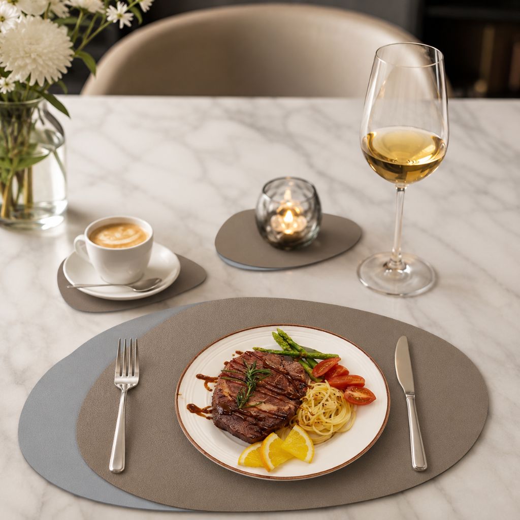 Dubbelzijdige Placemats Kunstleer Waterafstotend Antislip Set 4 of 8 Stuks Tafelbescherming Eettafel
