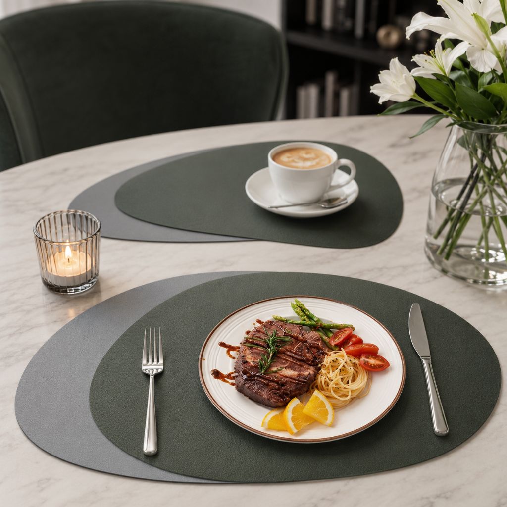 Dubbelzijdige Placemats Kunstleer Waterafstotend Antislip Set 4 of 8 Stuks Tafelbescherming Eettafel