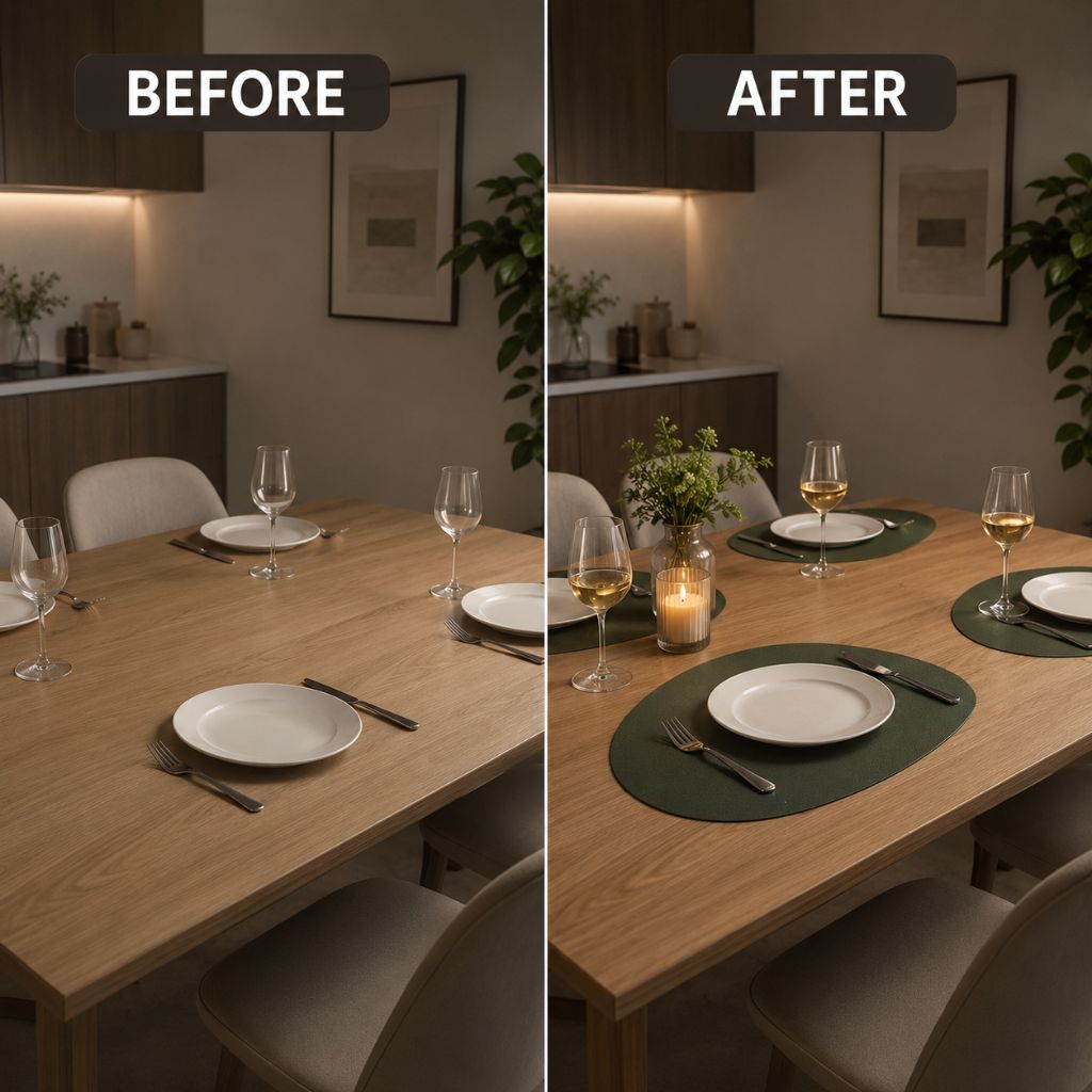 Dubbelzijdige Placemats Kunstleer Waterafstotend Antislip Set 4 of 8 Stuks Tafelbescherming Eettafel