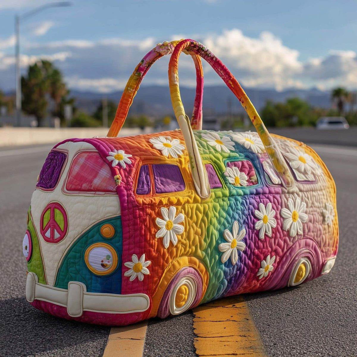 Gewatteerde Reistas met Bloemenpatroon 45.5x22.5x22.5 cm Handbagage Weekendtas Schuimbescherming Duffeltas