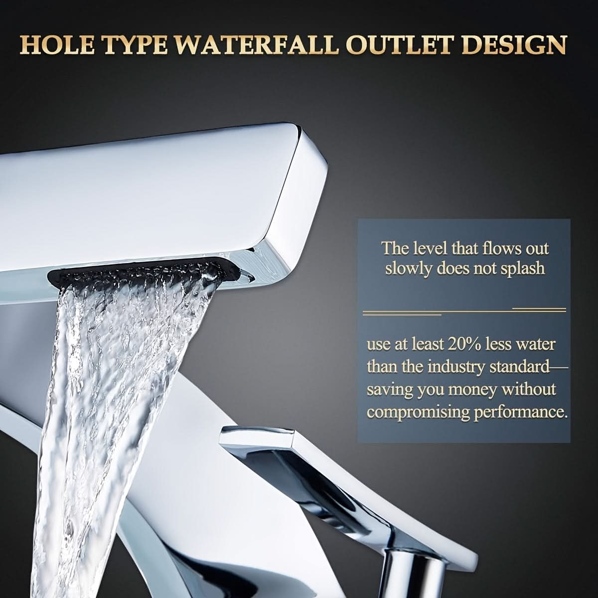 Waterval Badkamerkraan RVS304 Eengreeps Chroom Goud Zwart Wastafelkraan Modern Design Wasbak Mengkraan
