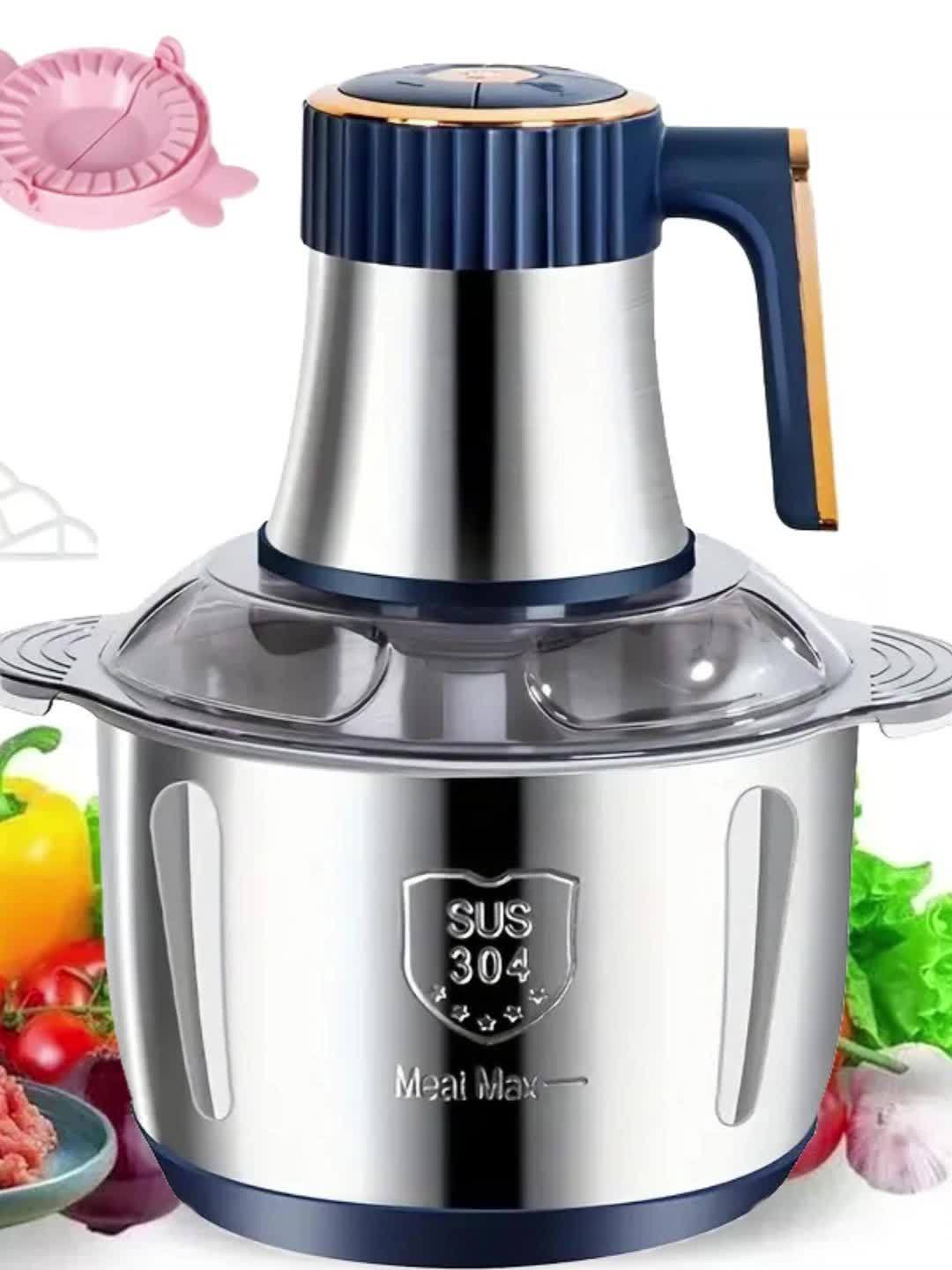Vleesmolen RVS 5L 5000 RPM Blauw Keuken Groentesnijder Foodprocessor Hakmolen