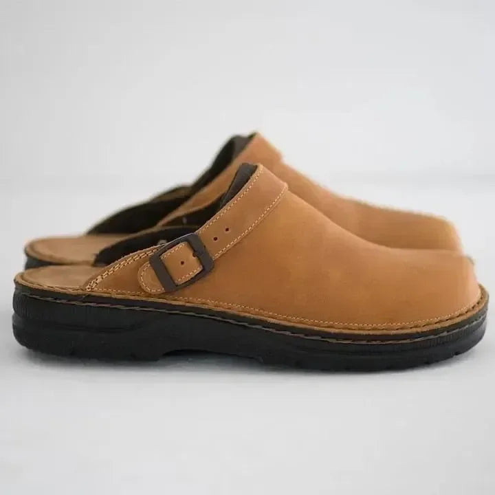 Comfortabele Instapklompen van Leer - Tijdloze Slip-On Schoenen voor Dagelijks Gebruik
