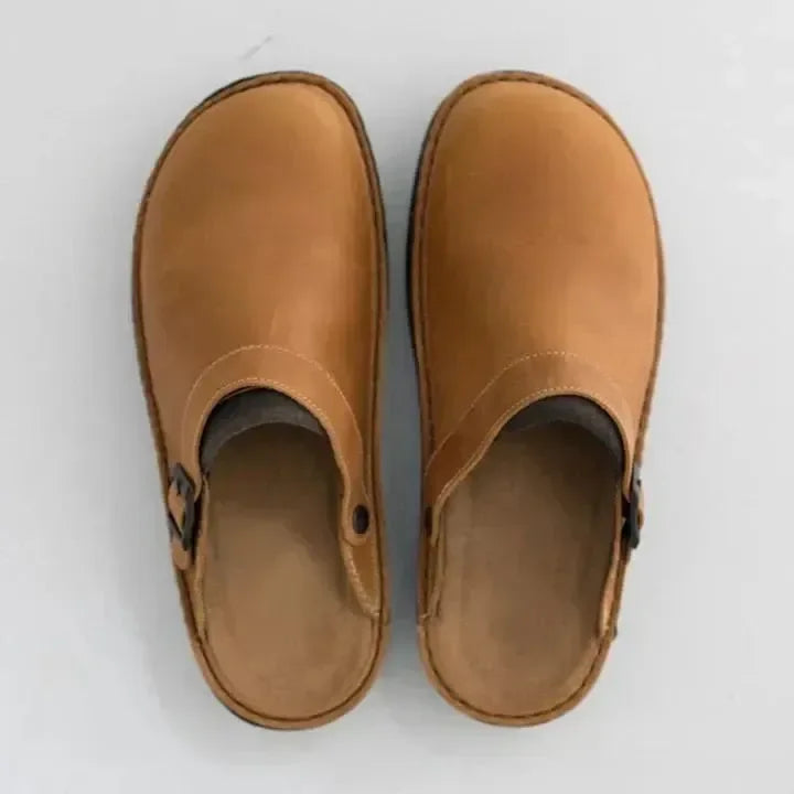 Comfortabele Instapklompen van Leer - Tijdloze Slip-On Schoenen voor Dagelijks Gebruik
