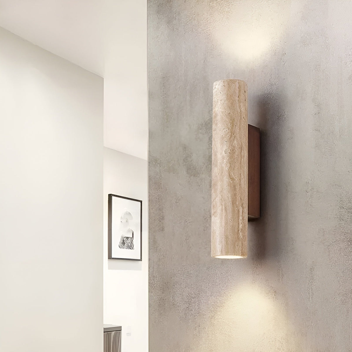 Wandlamp van Travertin - Stijlvolle LED Wandverlichting met Natuurlijk Design