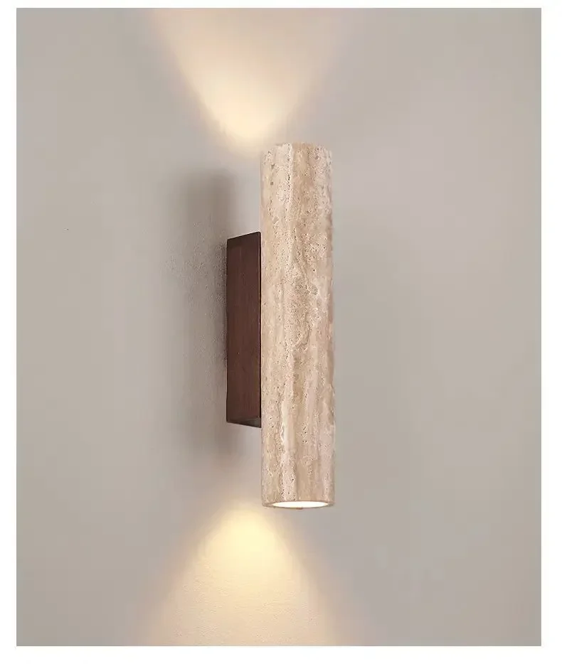 Wandlamp van Travertin - Stijlvolle LED Wandverlichting met Natuurlijk Design