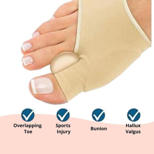 Teenspreidersleeve voor Hallux Valgus - Siliconen Teencorrector - Zachte Gelvoering - Eelt & Druk Preventie