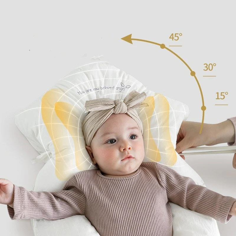 Ergonomisch Babykussen Katoen Memory Foam 72x42cm Hoofdsteun 0-2 Jaar Wiegkussen Hypoallergeen Pasgeboren