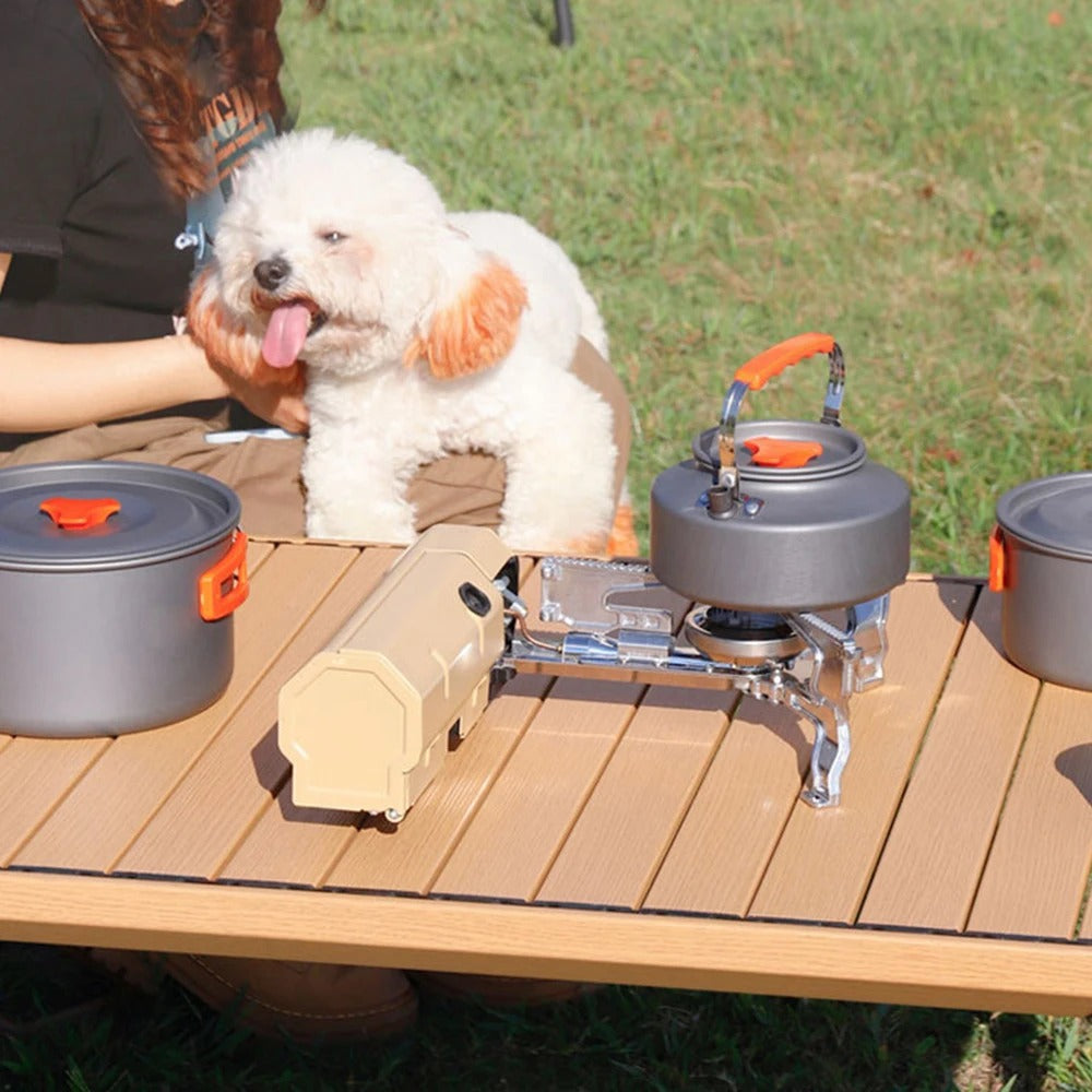 Draagbaar Campingfornuis voor Warme Maaltijden Onderweg - Compact en Opvouwbaar Kookstel - Ideaal voor Kamperen Wandelen Picknick - Aluminium Butaan Propaan Camping Kooktoestel