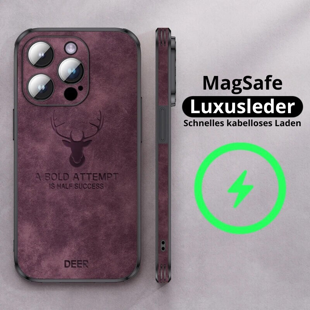 Smartphone Hoesje in Leerlook - Slank Design met Valbescheming & MagSafe-Compatibiliteit voor iPhone 16/15/14/13/12