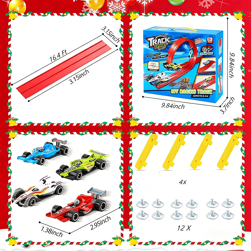 Flexibele DIY Racebaan voor Kinderen - 5 Meter Race Track met Auto's en Loopings