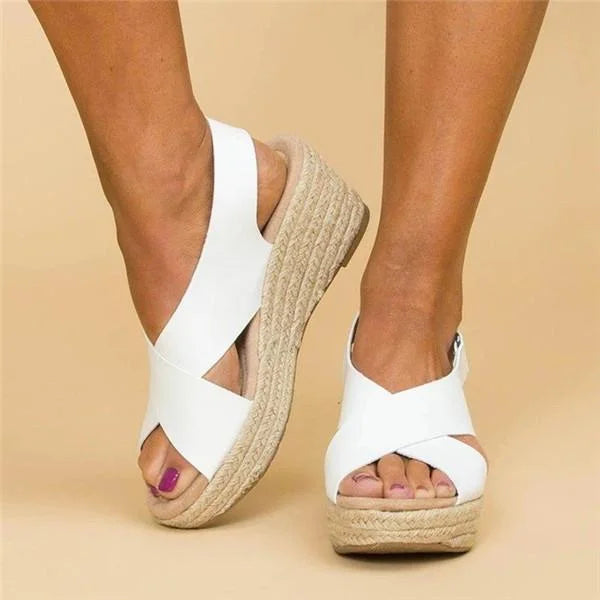 Orthopedische Espadrilles Sleehak Clara Comfortabele Zomerschoen Elastisch Dames Zwart Beige Wit Casual
