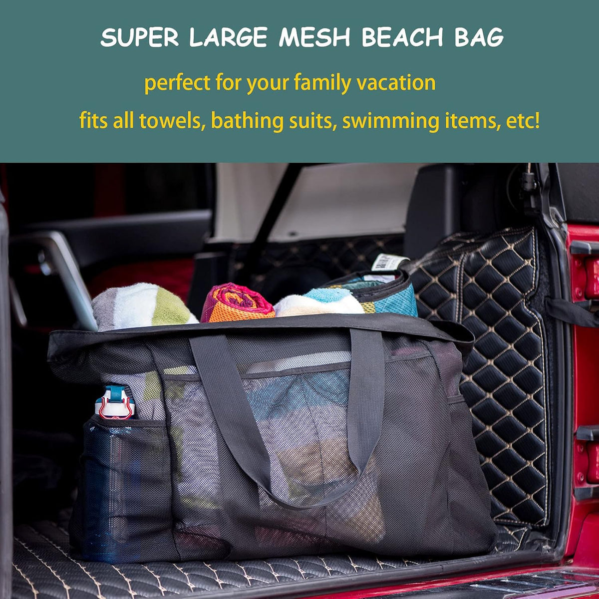 Grote Strandtas met Rits - Zandvrij Mesh Design voor Stranddagen