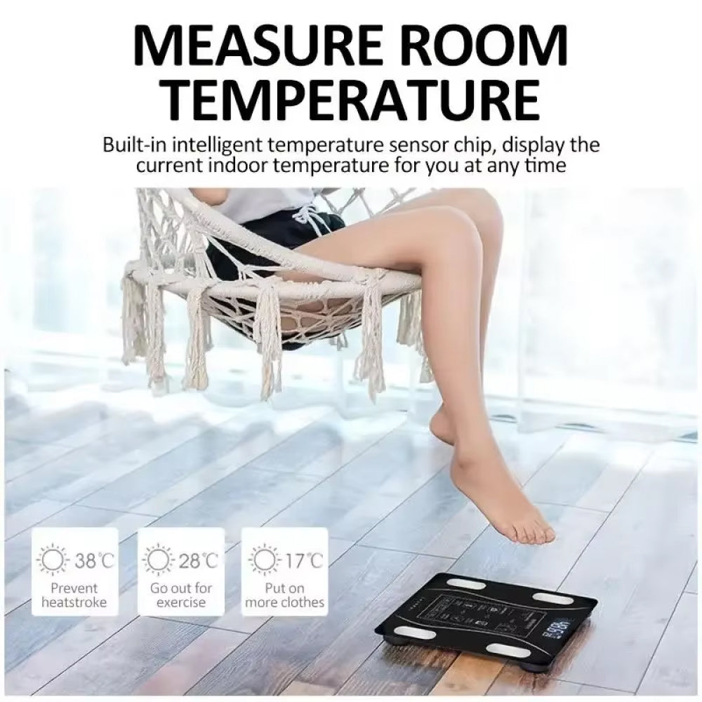 Slimme Personenweegschaal met Lichaamsanalyse Bluetooth App 13 Metingen Precisie 10g Digitaal Badkamer