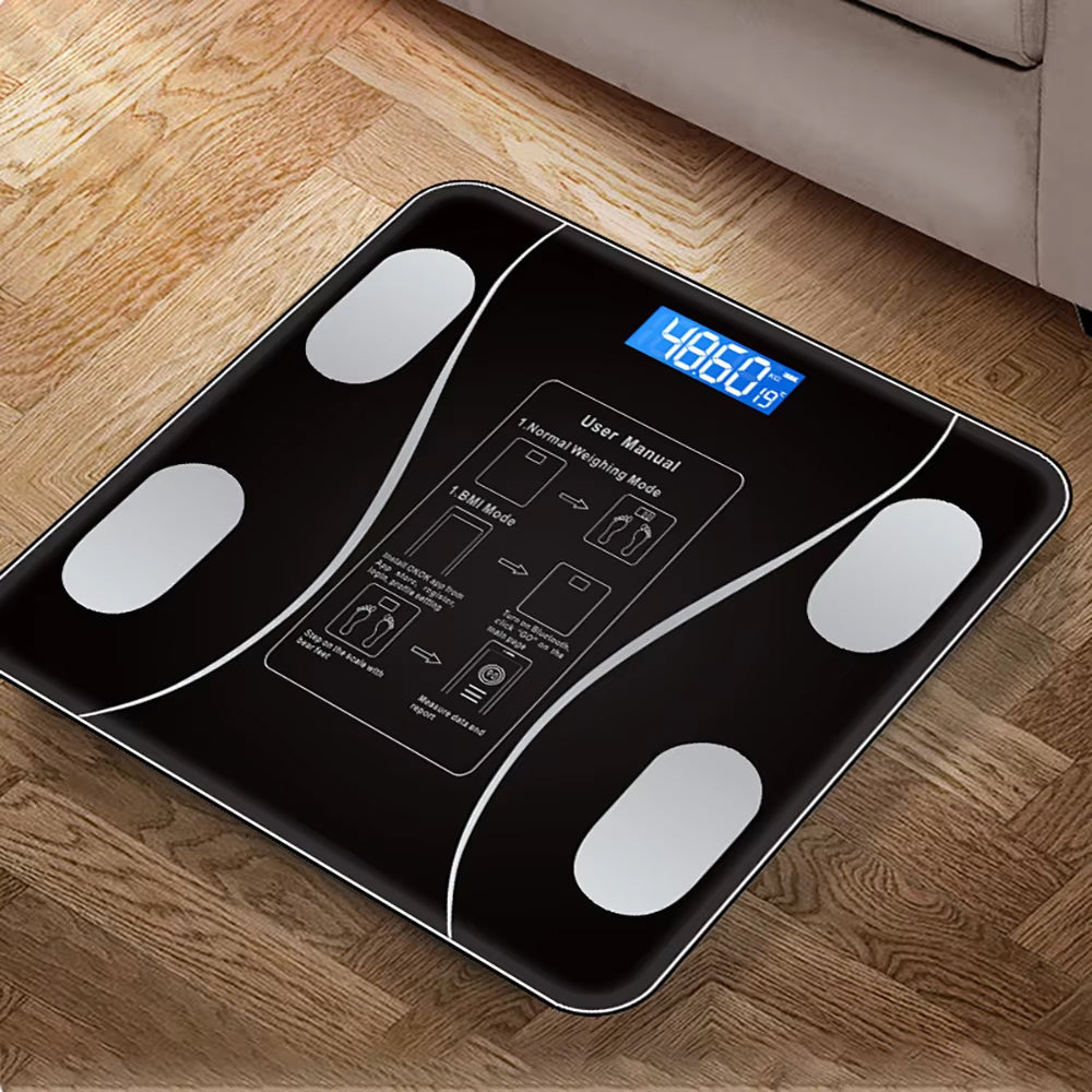 Slimme Personenweegschaal met Lichaamsanalyse Bluetooth App 13 Metingen Precisie 10g Digitaal Badkamer