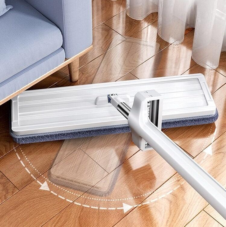 360° Flat Mop met Microvezel & Verstelbare Steel - Streeploos Schoonmaken