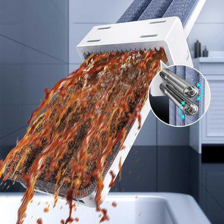 360° Flat Mop met Microvezel & Verstelbare Steel - Streeploos Schoonmaken