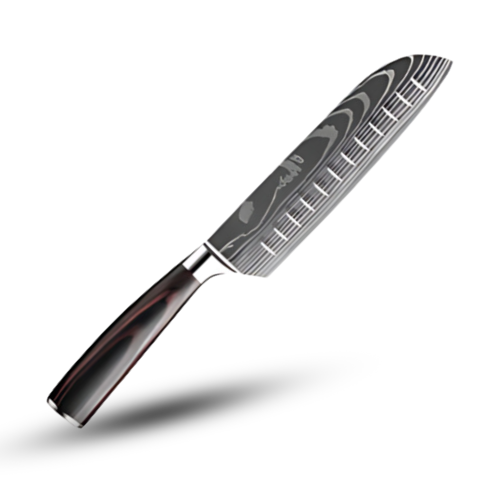 Japans Messenset 48-Laags Damascusstaal Pakkawood Handvat Santoku Koksmes Broodmes Groentenmes Professioneel