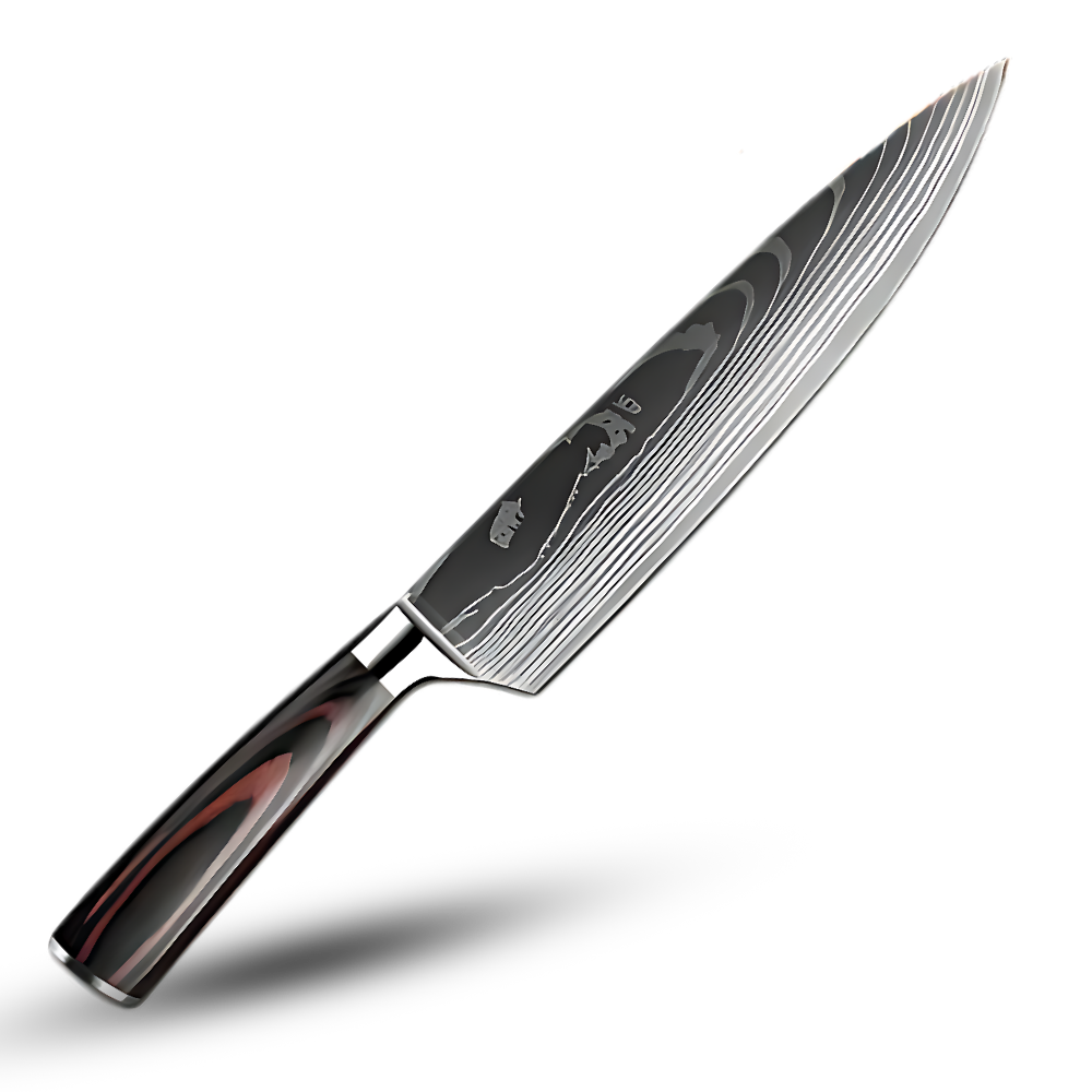Japans Messenset 48-Laags Damascusstaal Pakkawood Handvat Santoku Koksmes Broodmes Groentenmes Professioneel