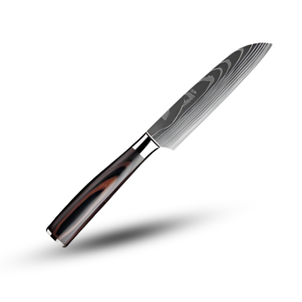 Japans Messenset 48-Laags Damascusstaal Pakkawood Handvat Santoku Koksmes Broodmes Groentenmes Professioneel