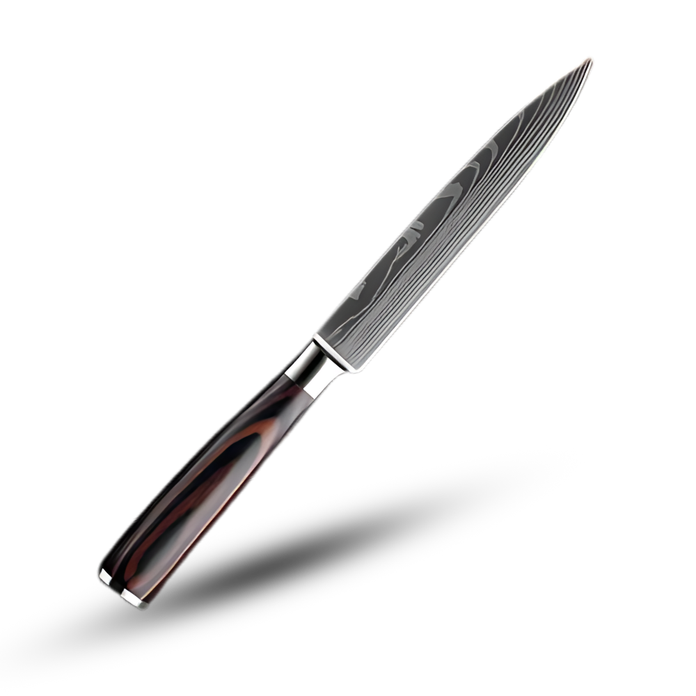 Japans Messenset 48-Laags Damascusstaal Pakkawood Handvat Santoku Koksmes Broodmes Groentenmes Professioneel