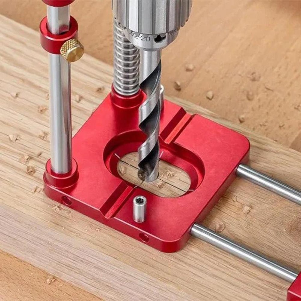 Verstelbare Boorsjabloon voor Hout - Precisiegids Rechte Gaten Boren Meubelmaken Klussen DIY Gereedschap
