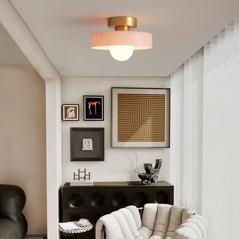 Plafondlamp Geometrisch Ø24cm Messing Glas Koper G9 Fitting Hal Slaapkamer Eetkamer Verlichting Interieur
