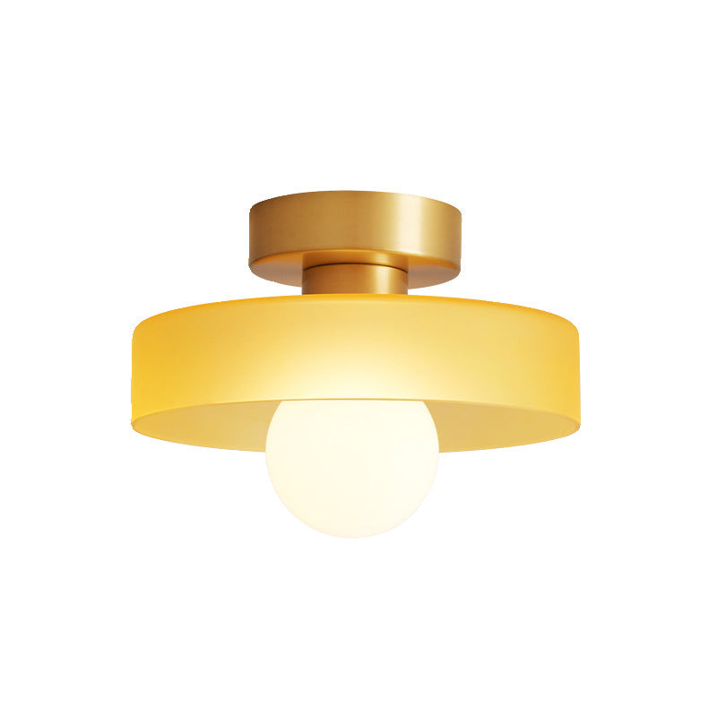 Plafondlamp Geometrisch Ø24cm Messing Glas Koper G9 Fitting Hal Slaapkamer Eetkamer Verlichting Interieur