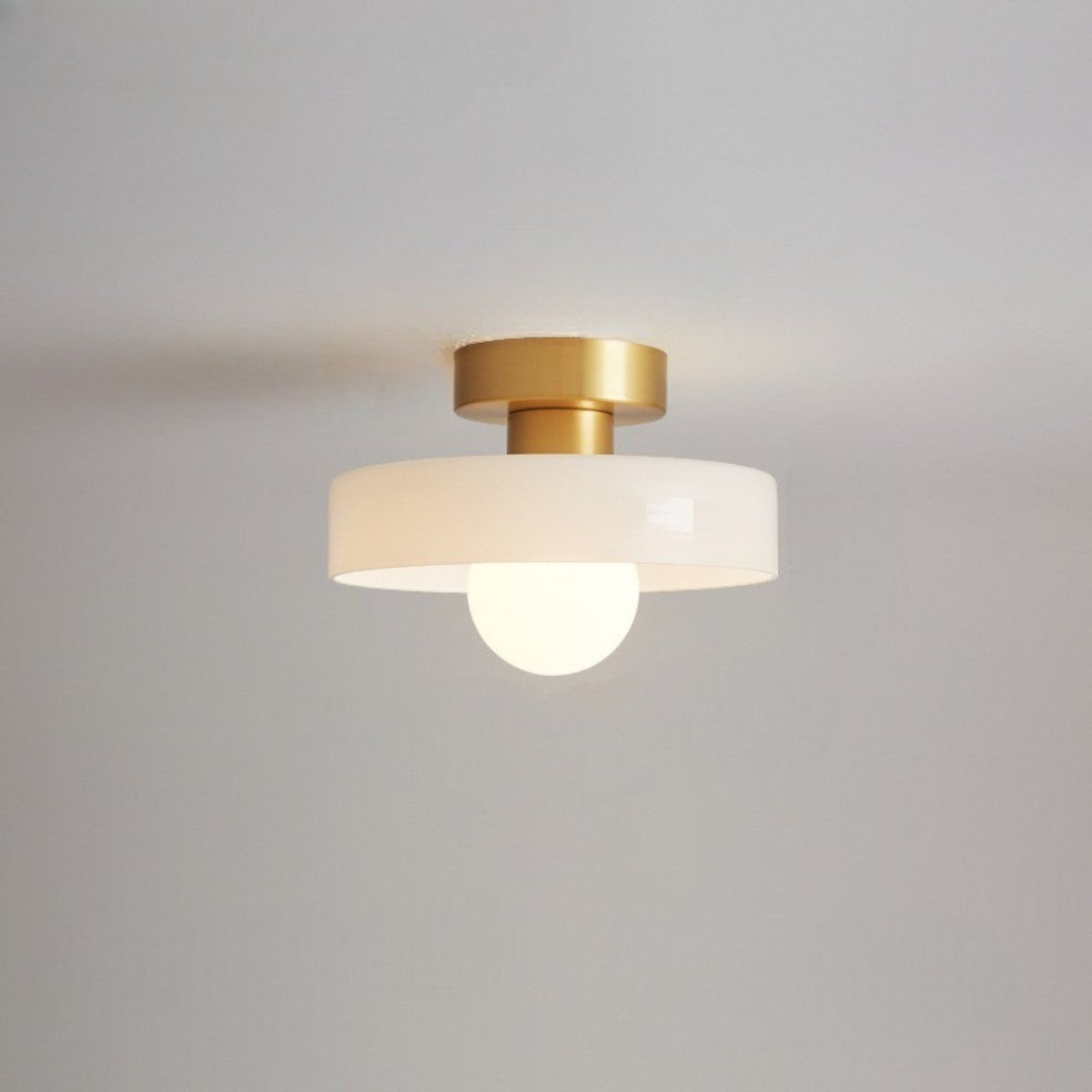 Plafondlamp Geometrisch Ø24cm Messing Glas Koper G9 Fitting Hal Slaapkamer Eetkamer Verlichting Interieur