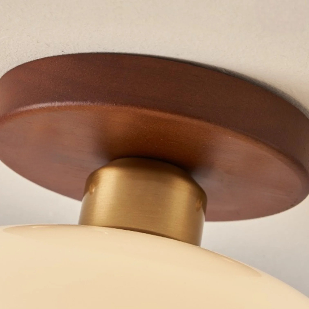 Plafondlamp Glazen Bol Crème Warm Wit LED E27 Bauhaus Design Hal Slaapkamer Woonkamer Plafondverlichting