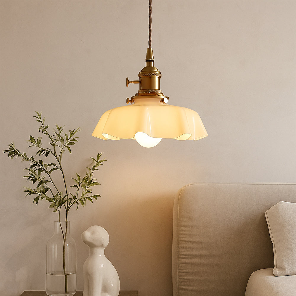 Hanglamp Messing Glas Verstelbaar Wit E26 E27 Scandinavisch Design Eetkamer Bar Woonruimte Landelijk
