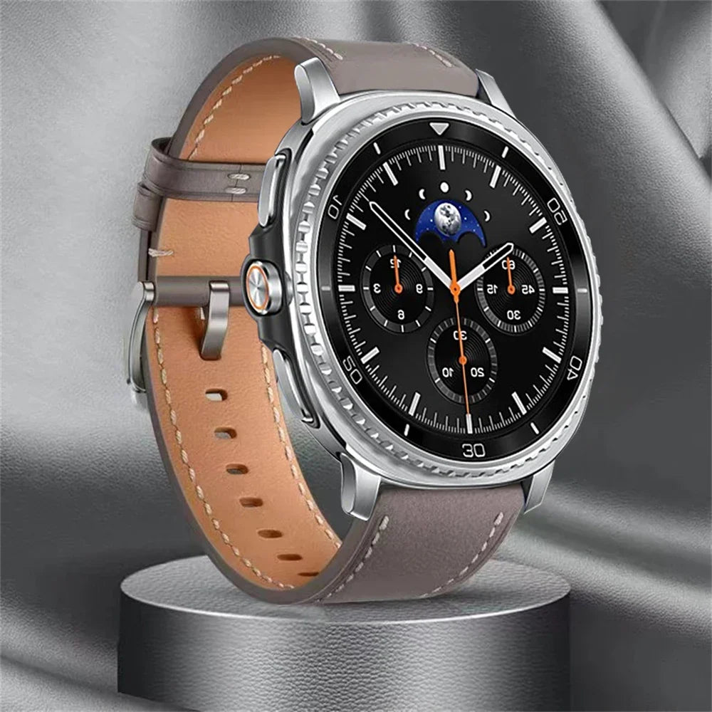 Lederen Smartwatch Bandje met Gepolijste Sluiting voor 40-46mm Horloges - Stijlvol Polsaccessoire Horloge