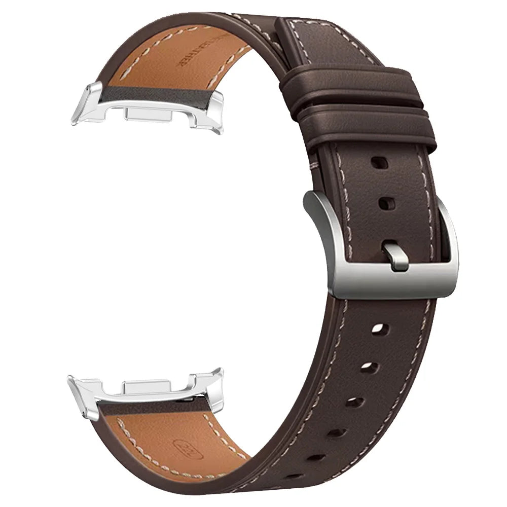 Lederen Smartwatch Bandje met Gepolijste Sluiting voor 40-46mm Horloges - Stijlvol Polsaccessoire Horloge