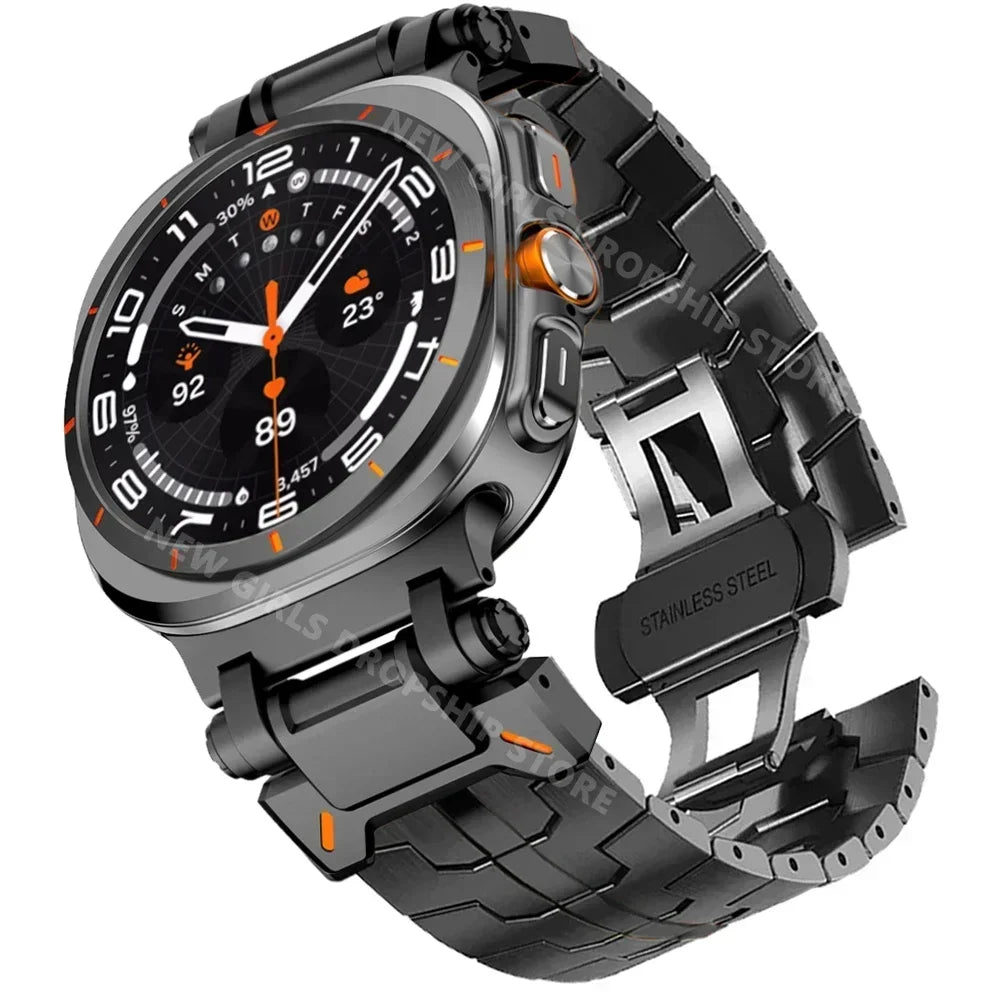 RVS Smartwatch Schakelband Gepolijst 40mm 44mm 46mm Verstelbaar Metalen Horlogebandje Premium Kwaliteit