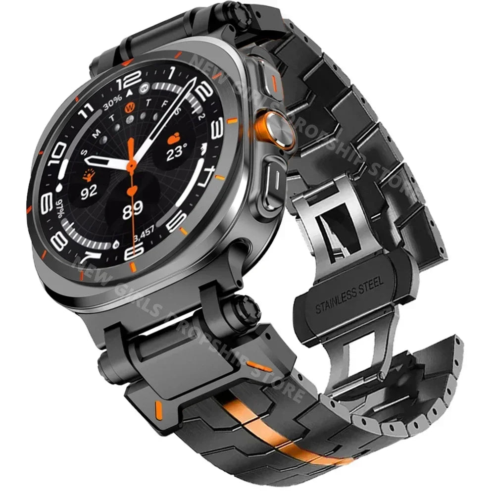 RVS Smartwatch Schakelband Gepolijst 40mm 44mm 46mm Verstelbaar Metalen Horlogebandje Premium Kwaliteit