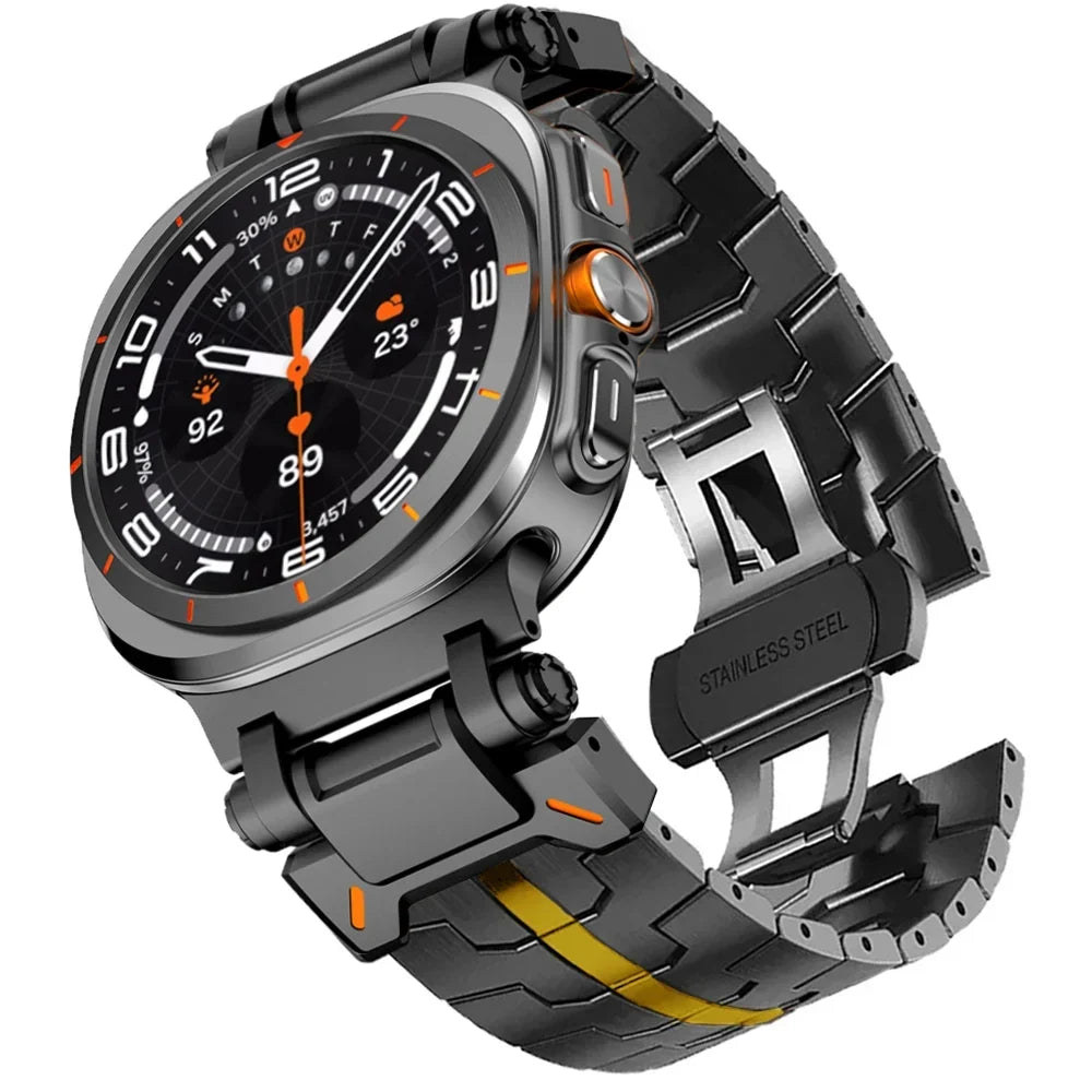 RVS Smartwatch Schakelband Gepolijst 40mm 44mm 46mm Verstelbaar Metalen Horlogebandje Premium Kwaliteit