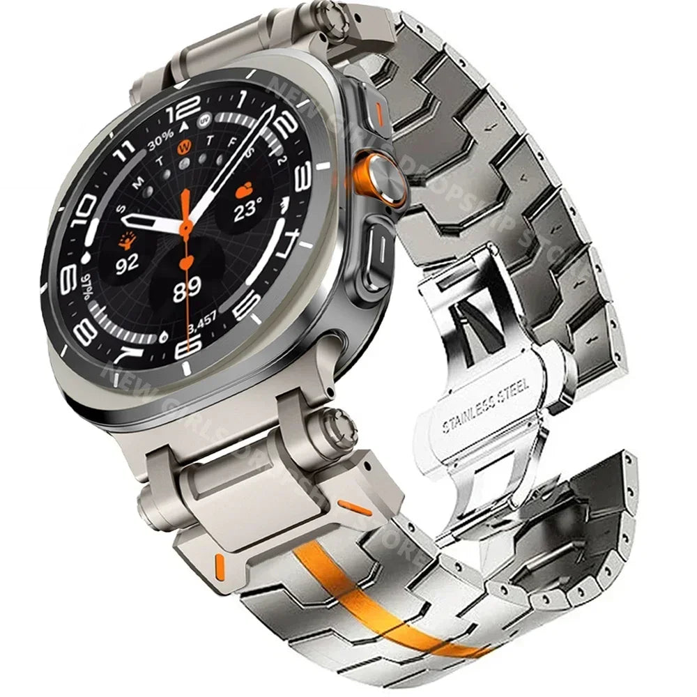 RVS Smartwatch Schakelband Gepolijst 40mm 44mm 46mm Verstelbaar Metalen Horlogebandje Premium Kwaliteit