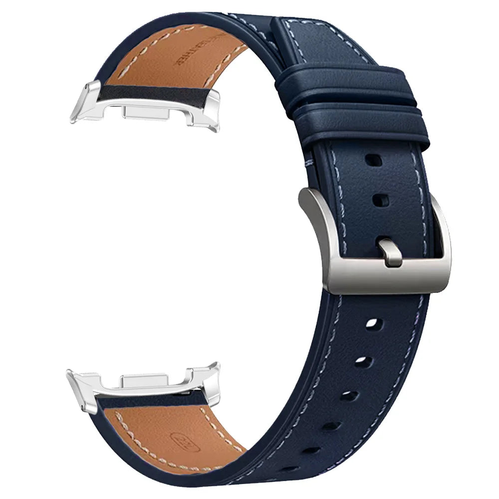 Lederen Smartwatch Bandje met Gepolijste Sluiting voor 40-46mm Horloges - Stijlvol Polsaccessoire Horloge