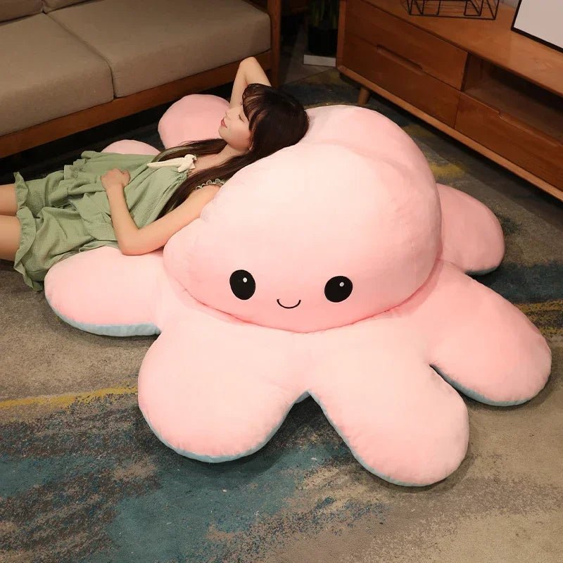 Wendbare Octopus Knuffel XXL 90-130cm Polyester Pluche Emotie Speelgoed Decoratie Kinderkamer Slaapkamer