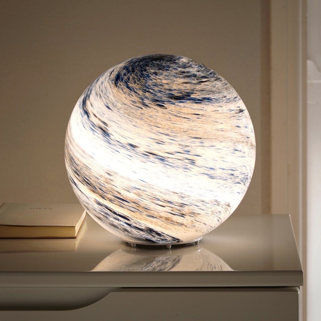 Glazen maanlamp met kosmisch design en sfeerverlichting voor slaapkamer en woonkamer