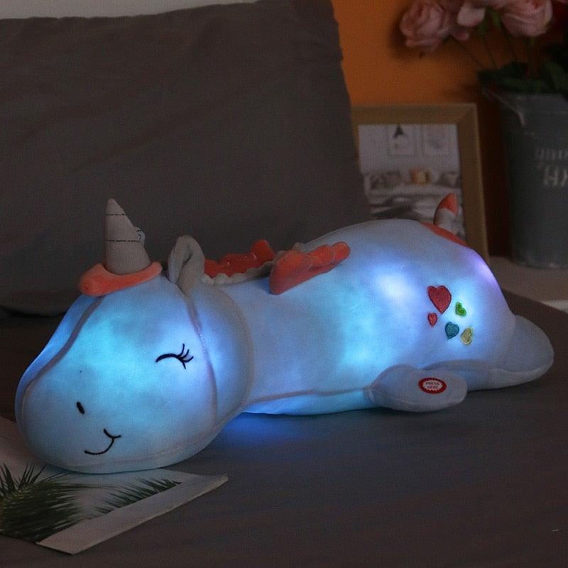 Oplichtende Knuffel Eenhoorn met LED-verlichting 60cm Pluche Nachtlampje Speelgoed voor Kinderen Slaapkamer