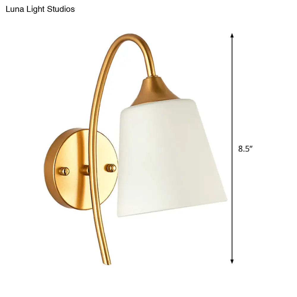 Wandlamp Melkglas Goud met Verstelbare Arm voor Woonkamer Hal Slaapkamer Scandinavisch Modern Design