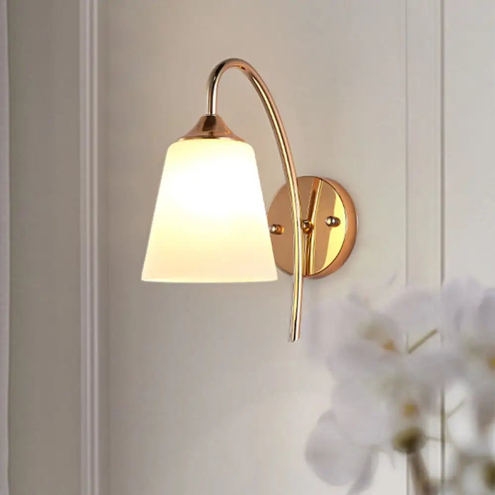 Wandlamp Melkglas Goud met Verstelbare Arm voor Woonkamer Hal Slaapkamer Scandinavisch Modern Design