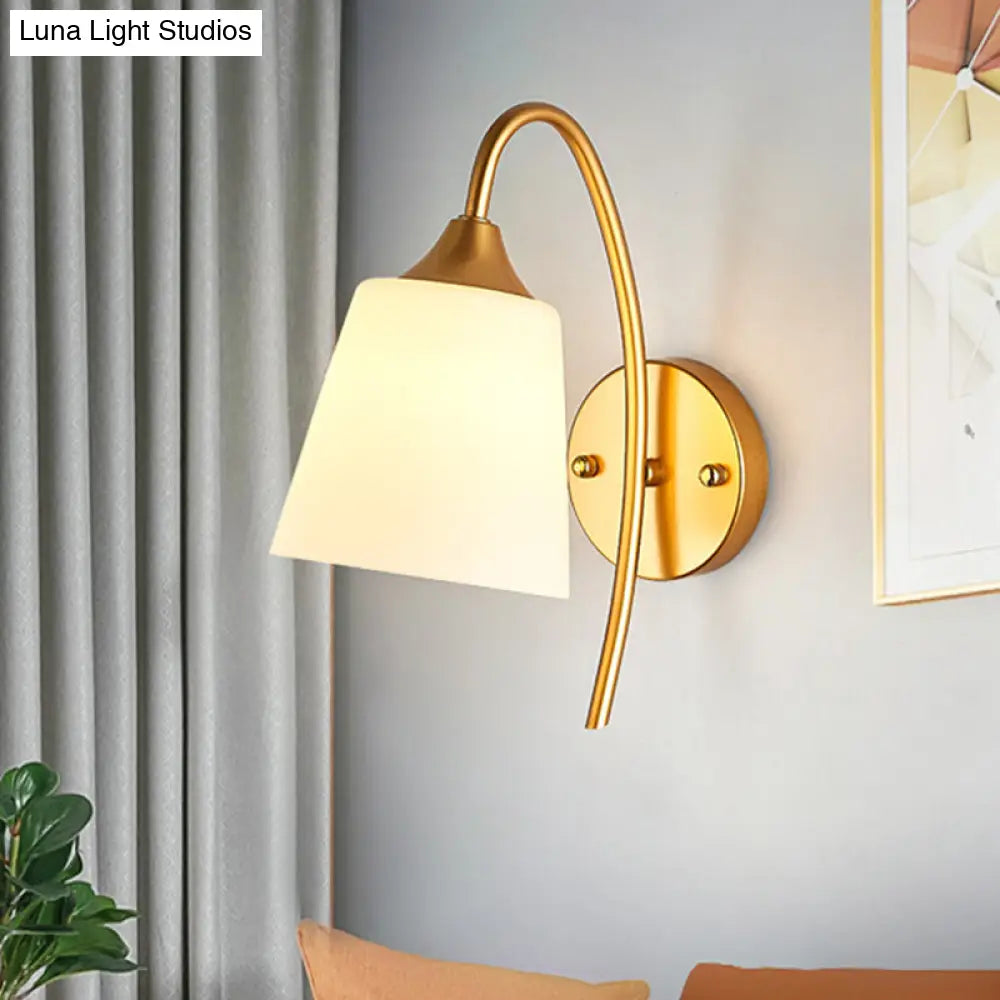 Wandlamp Melkglas Goud met Verstelbare Arm voor Woonkamer Hal Slaapkamer Scandinavisch Modern Design