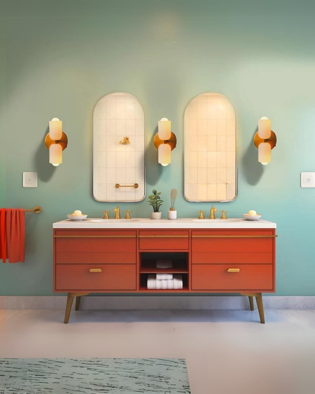 Wandlamp met Dubbele Glazen Kappen voor Slaapkamer en Woonkamer - E27 Wandverlichting