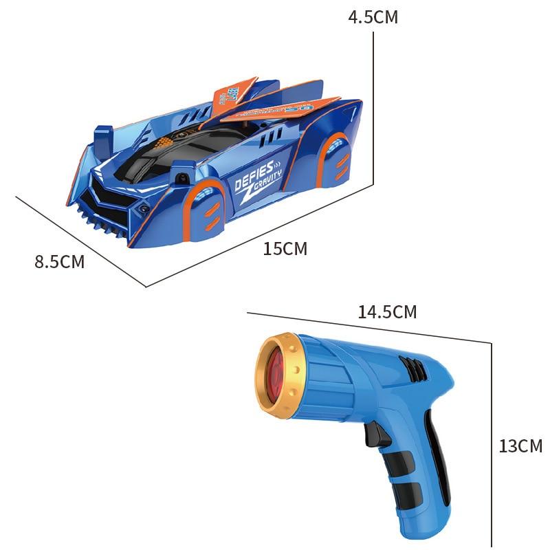 Wandklimmende Bestuurbare Auto met Laserbesturing - Plafond Muur Vloer RC Raceauto met LED Verlichting